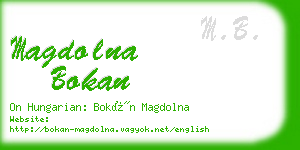 magdolna bokan business card
